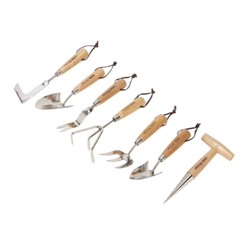 Draper Heritage Stainless Steel Garden Tool Set with Ash Handles 7 Piece