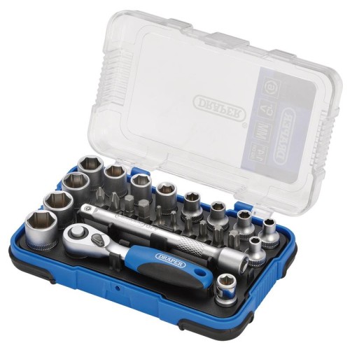 Draper Metric Socket Set, 1/4" Sq. Drive 25 Piece