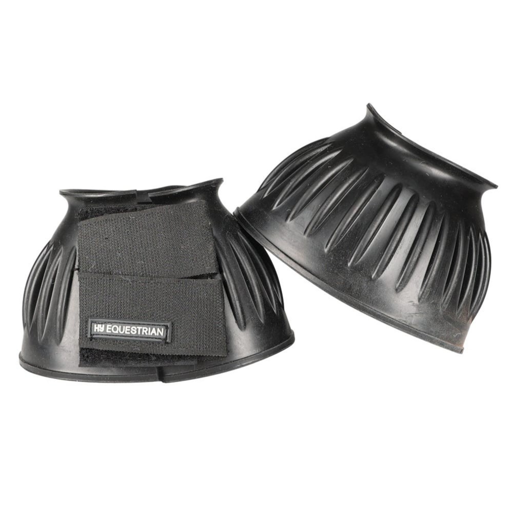 HY EQUESTRIAN RUBBER OVER REACH BOOTS BLACK