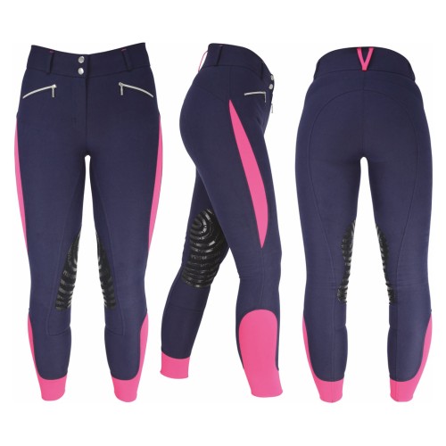 Hyperformance Sport Active Ladies Breeches Navy Pink UK26