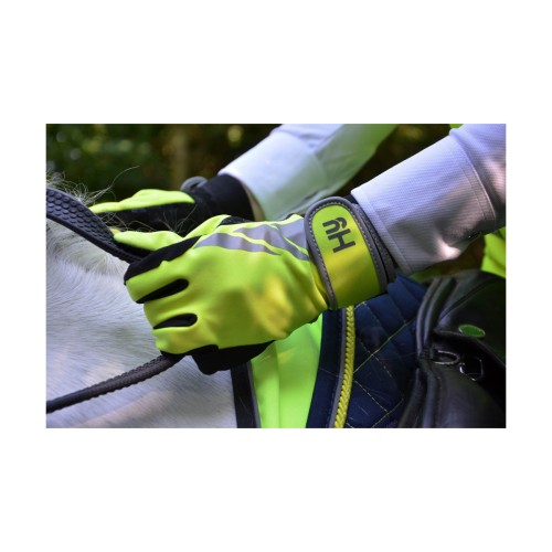 Hyviz Reflector Riding Gloves Yellow