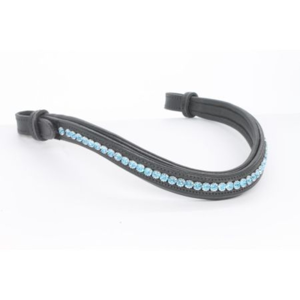 Mackey Sparkle Browband Baby Blue Black leather