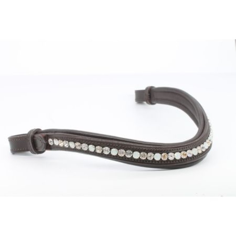 Mackey Sparkle Browband Crystal Brown leather