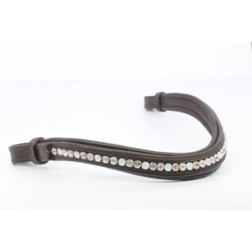 Mackey Sparkle Browband Crystal Brown leather