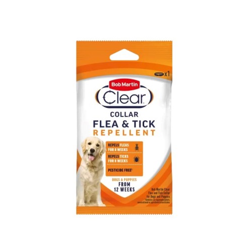BOB MART CLEAR FLEA & TICK COLLAR DOG
