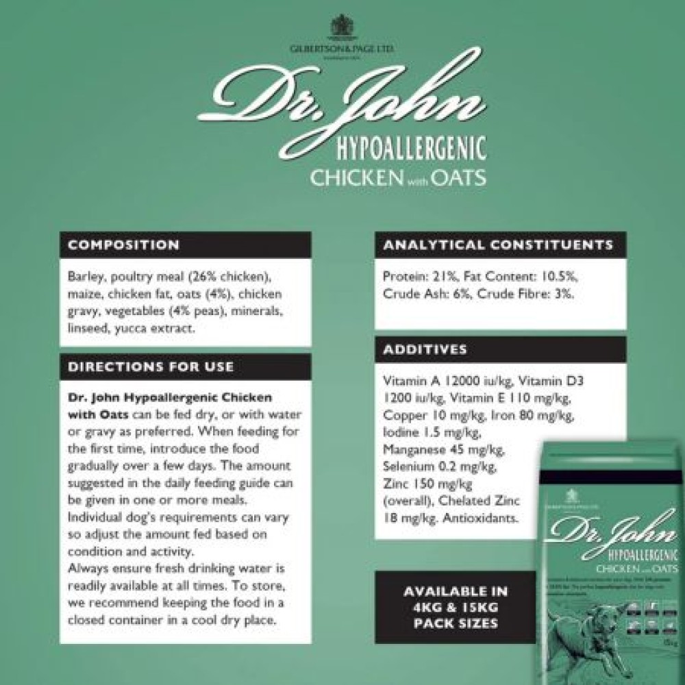 Dr John Hypoallergenic – Chicken & oats