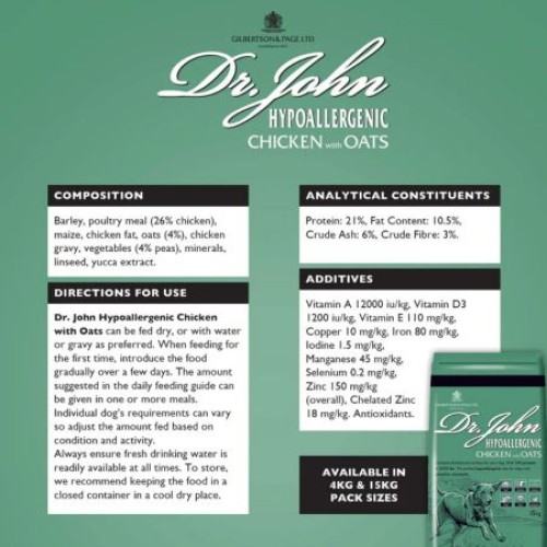 Dr John Hypoallergenic – Chicken & oats