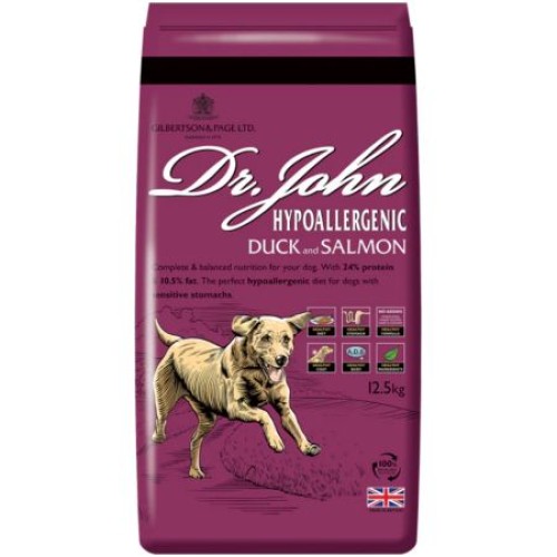 Dr John Hypoallergenic – Duck & salmon for sensitive dogs 12.5kg