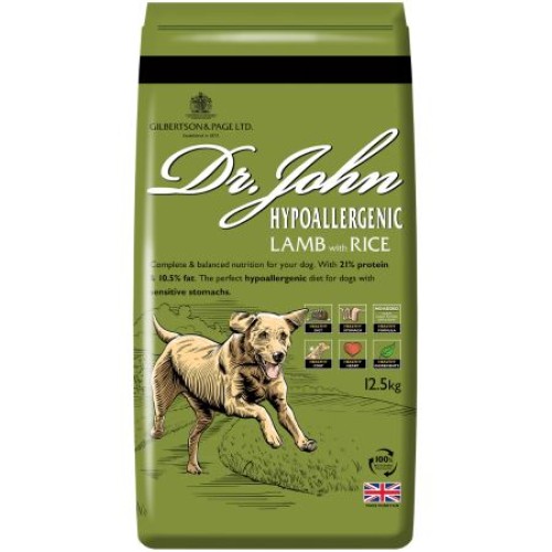 Dr John Hypoallergenic – Lamb & rice, wheat-free food for sensitive dogs 