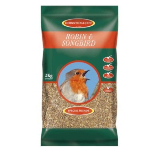 JOHNSTON & JEFF ROBIN & SONGBIRD WITH MEALWORM 2KG