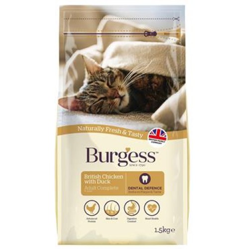 Burgess Adult Cat Food Chicken And Duck 1.5KG