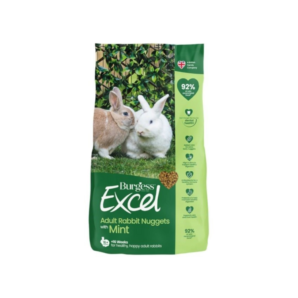 BURGESS EXCEL RABBIT ADULT MINT 3KG BURGESS EXCEL RABBIT ADULT MINT 3KG