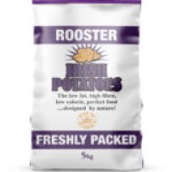 5kg Rooster potato sack with plastic handles, stitched bottom